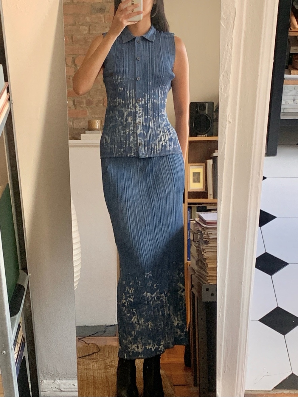 Issey Miyake Pleats Please Denim Star Set